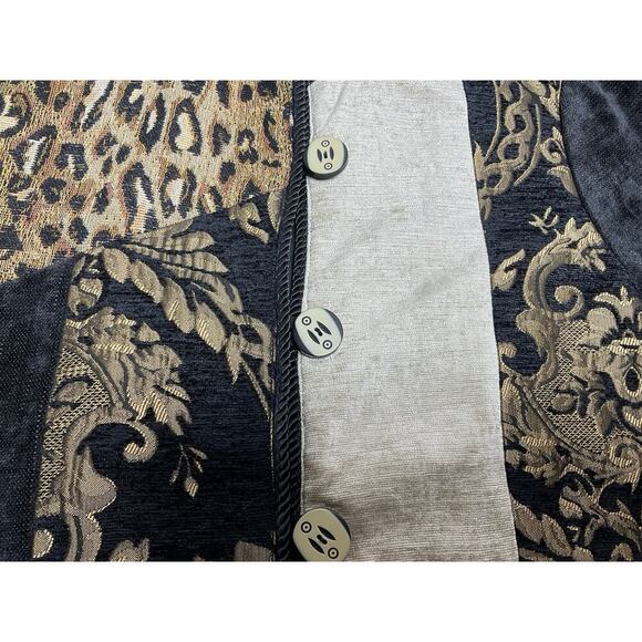 VINTAGE Ali Miles Tapestry Patchwork Jacket Animal Print 3/4 Sleeve Size Small - Picture 7 of 15